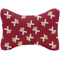 Gold Gingerbread Man Burgundy Seat Head Rest Cushion by TetiBright