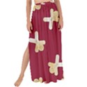 Gold Gingerbread Man Burgundy Maxi Chiffon Tie-Up Sarong View1