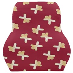 Gold Gingerbread Man Burgundy Car Seat Back Cushion  by TetiBright