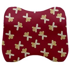 Gold Gingerbread Man Burgundy Velour Head Support Cushion by TetiBright