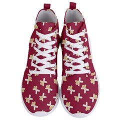 Gold Gingerbread Man Burgundy Men s Lightweight High Top Sneakers by TetiBright