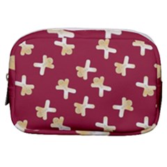 Gold Gingerbread Man Burgundy Make Up Pouch (small) by TetiBright