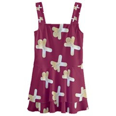 Gold Gingerbread Man Burgundy Kids  Layered Skirt Swimsuit by TetiBright