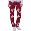 Gold Gingerbread Man Burgundy Women s Casual Pants View1