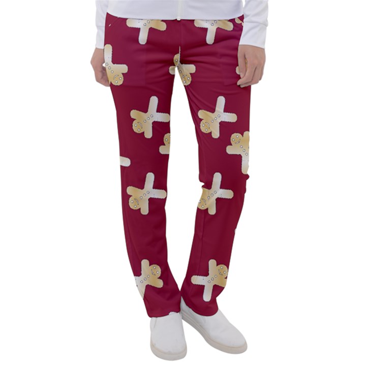 Gold Gingerbread Man Burgundy Women s Casual Pants