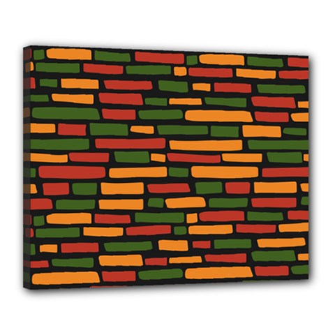 Ethiopian Bricks - Green, Yellow And Red Vibes Canvas 20  X 16  (stretched) by ConteMonfreyShop