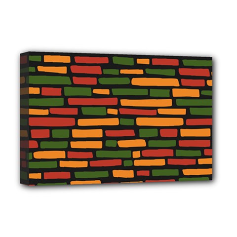 Ethiopian Bricks - Green, Yellow And Red Vibes Deluxe Canvas 18  X 12  (stretched) by ConteMonfreyShop