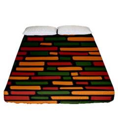 Ethiopian Bricks - Green, Yellow And Red Vibes Fitted Sheet (queen Size) by ConteMonfreyShop