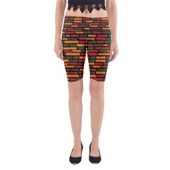 Ethiopian Bricks - Green, Yellow And Red Vibes Yoga Cropped Leggings by ConteMonfreyShop