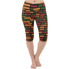 Ethiopian Bricks - Green, Yellow And Red Vibes Lightweight Velour Cropped Yoga Leggings by ConteMonfreyShop