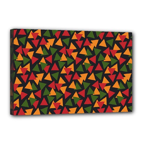 Ethiopian Triangles - Green, Yellow And Red Vibes Canvas 18  X 12  (stretched) by ConteMonfreyShop