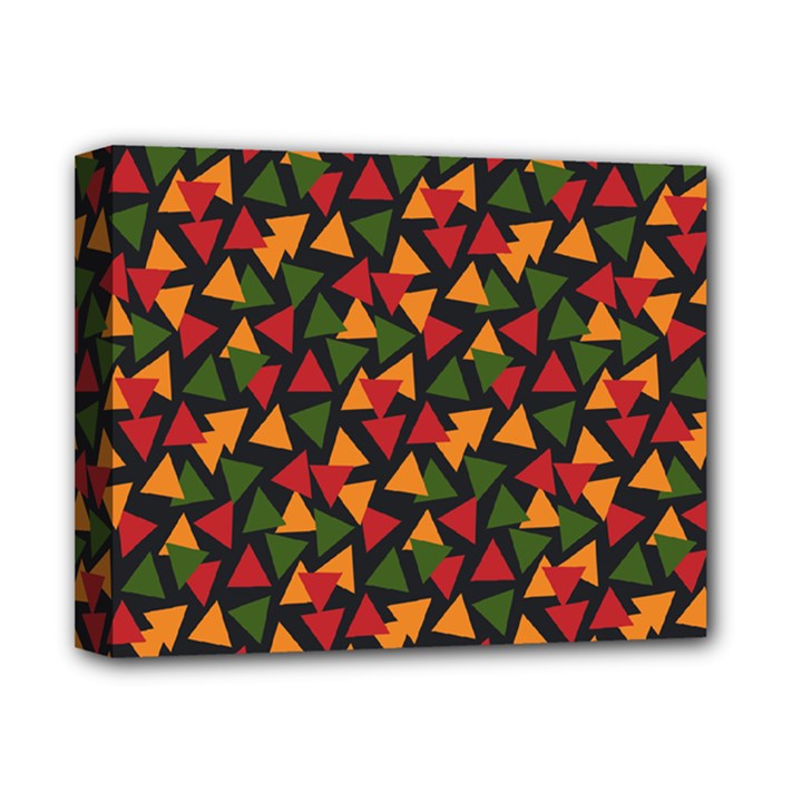 Ethiopian triangles - Green, yellow and red vibes Deluxe Canvas 14  x 11  (Stretched)