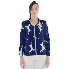 Silver Reindeer Blue Women s Windbreaker by TetiBright