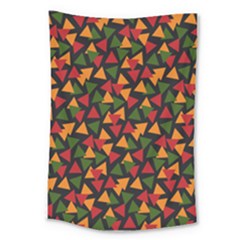 Ethiopian Triangles - Green, Yellow And Red Vibes Large Tapestry by ConteMonfreyShop