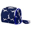 Silver Reindeer Blue Satchel Shoulder Bag View1