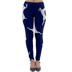 Silver Reindeer Blue Lightweight Velour Leggings by TetiBright