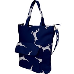 Silver Reindeer Blue Shoulder Tote Bag by TetiBright