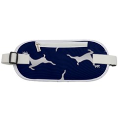 Silver Reindeer Blue Rounded Waist Pouch by TetiBright