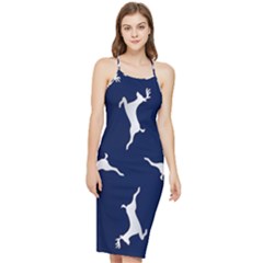 Silver Reindeer Blue Bodycon Cross Back Summer Dress by TetiBright