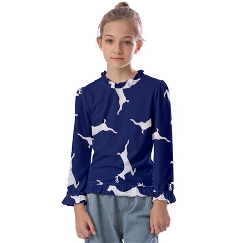 Silver Reindeer Blue Kids  Frill Detail Tee by TetiBright