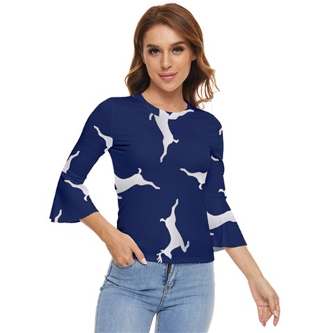 Silver Reindeer Blue Bell Sleeve Top by TetiBright