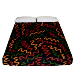 Ethiopian Inspired Doodles Abstract Fitted Sheet (queen Size) by ConteMonfreyShop