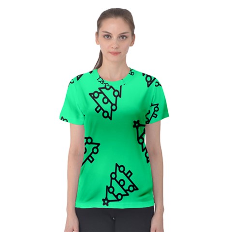 Tree With Ornaments Green Women s Sport Mesh Tee by TetiBright