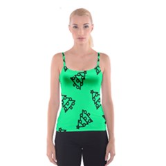 Tree With Ornaments Green Spaghetti Strap Top by TetiBright