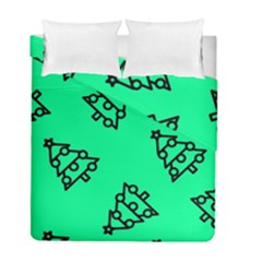 Tree With Ornaments Green Duvet Cover Double Side (full/ Double Size) by TetiBright