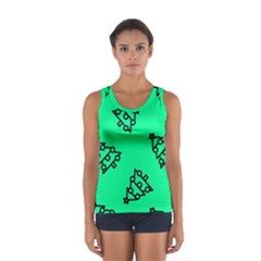 Tree With Ornaments Green Sport Tank Top  by TetiBright