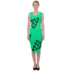 Tree With Ornaments Green Sleeveless Pencil Dress by TetiBright