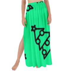 Tree With Ornaments Green Maxi Chiffon Tie-up Sarong by TetiBright