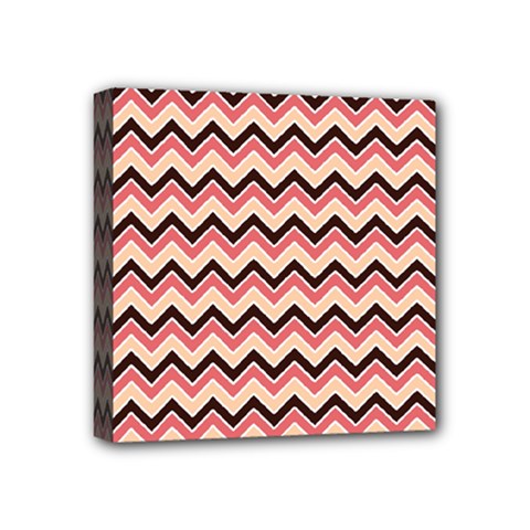 Geometric Pink Waves  Mini Canvas 4  X 4  (stretched) by ConteMonfreyShop