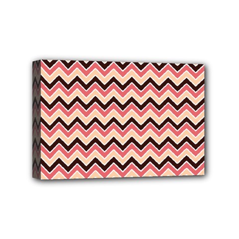 Geometric Pink Waves  Mini Canvas 6  X 4  (stretched) by ConteMonfreyShop