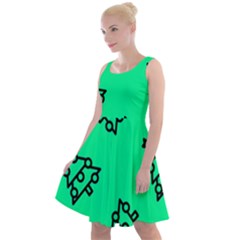 Tree With Ornaments Green Knee Length Skater Dress by TetiBright