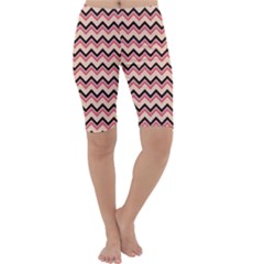 Geometric Pink Waves  Cropped Leggings  by ConteMonfreyShop