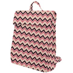 Geometric Pink Waves  Flap Top Backpack by ConteMonfreyShop