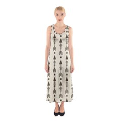 Black And Grey Arrow   Sleeveless Maxi Dress by ConteMonfreyShop