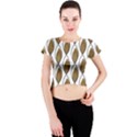 Brown Minimalist Leaves  Crew Neck Crop Top View1