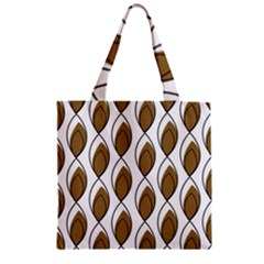 Brown Minimalist Leaves  Zipper Grocery Tote Bag by ConteMonfreyShop