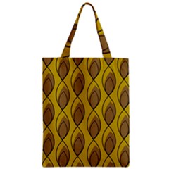 Yellow Brown Minimalist Leaves Zipper Classic Tote Bag by ConteMonfreyShop