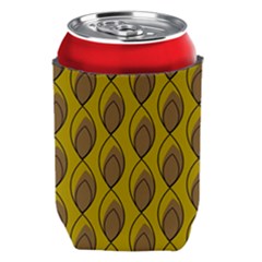 Yellow Brown Minimalist Leaves Can Cooler by ConteMonfreyShop