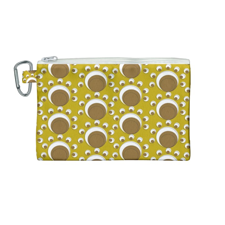 Minimalist Circles  Canvas Cosmetic Bag (Medium)