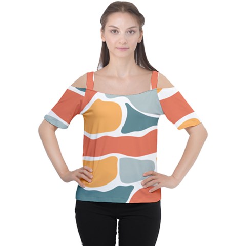 Geometric Bricks   Cutout Shoulder Tee by ConteMonfreyShop