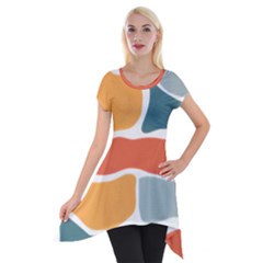 Geometric Bricks   Short Sleeve Side Drop Tunic