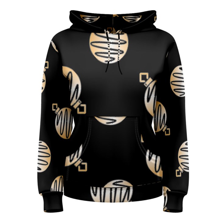 Gold Ornaments Black Women s Pullover Hoodie