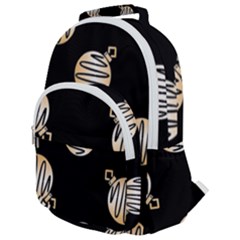 Gold Ornaments Black Rounded Multi Pocket Backpack by TetiBright