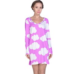 Purple Clouds   Long Sleeve Nightdress by ConteMonfreyShop