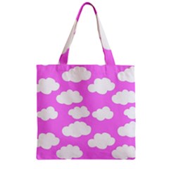 Purple Clouds   Zipper Grocery Tote Bag by ConteMonfreyShop