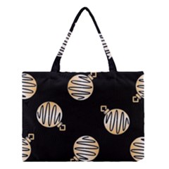 Gold Ornaments Black Medium Tote Bag by TetiBright